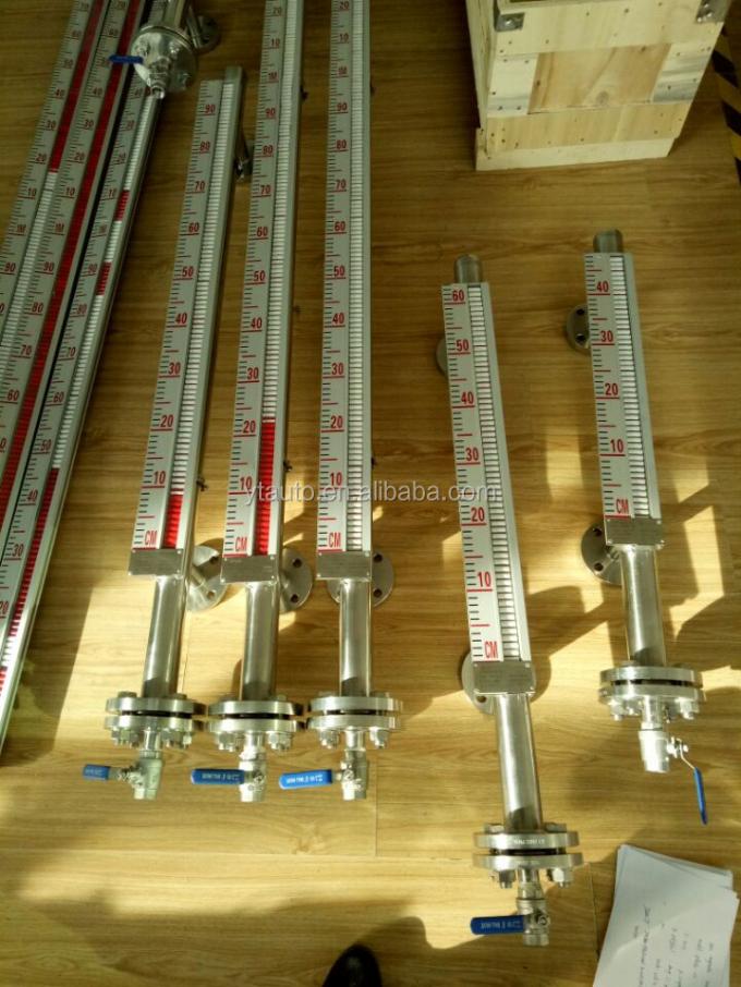 Indicador de medida del nivel del líquido magnético Medidor de profundidad del tanque Sensor del transmisor Medidor del medidor Indicador de medida 4-20 MA Nivel de flotación magnética